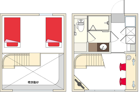 ツインルーム見取り図